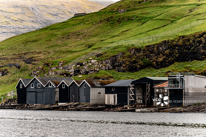 斯特罗伊蒙岛上的船屋图片素材