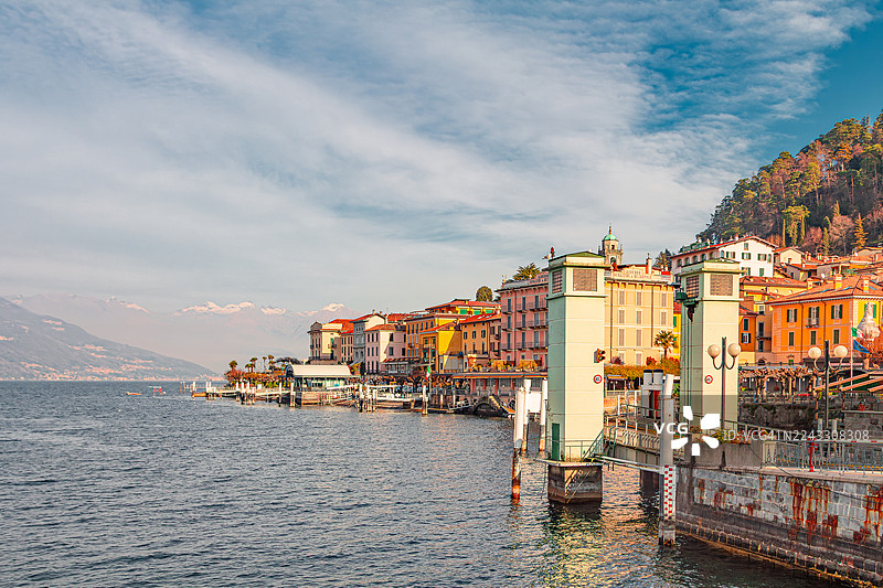 意大利科莫湖贝拉焦的风景图片素材