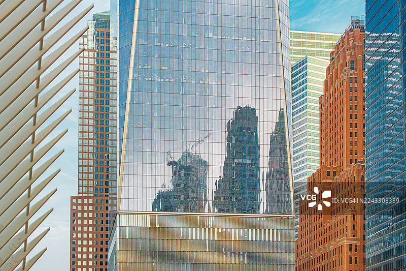 纽约市曼哈顿下城的现代建筑图片素材