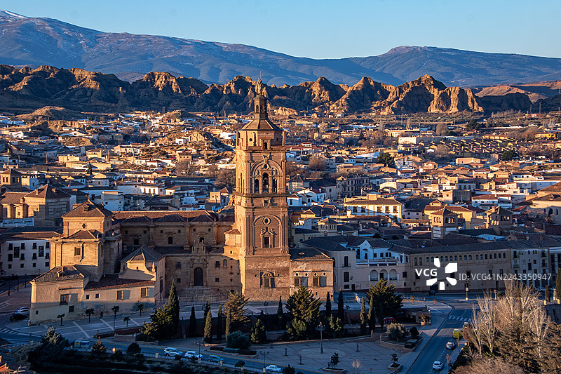 西班牙安达卢西亚格拉纳达省瓜迪克斯大教堂的鸟瞰图图片素材