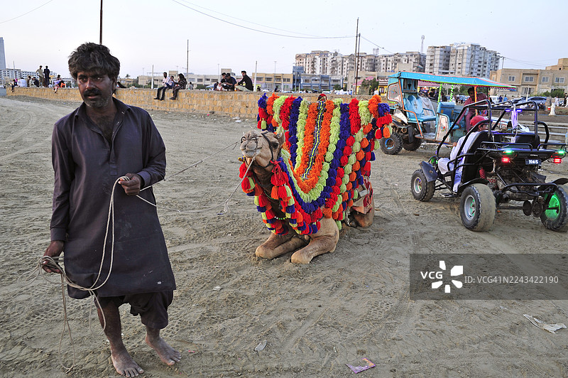 巴基斯坦卡拉奇的克利夫顿海滩图片素材