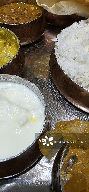 酸奶、北印度素食餐盘图片素材