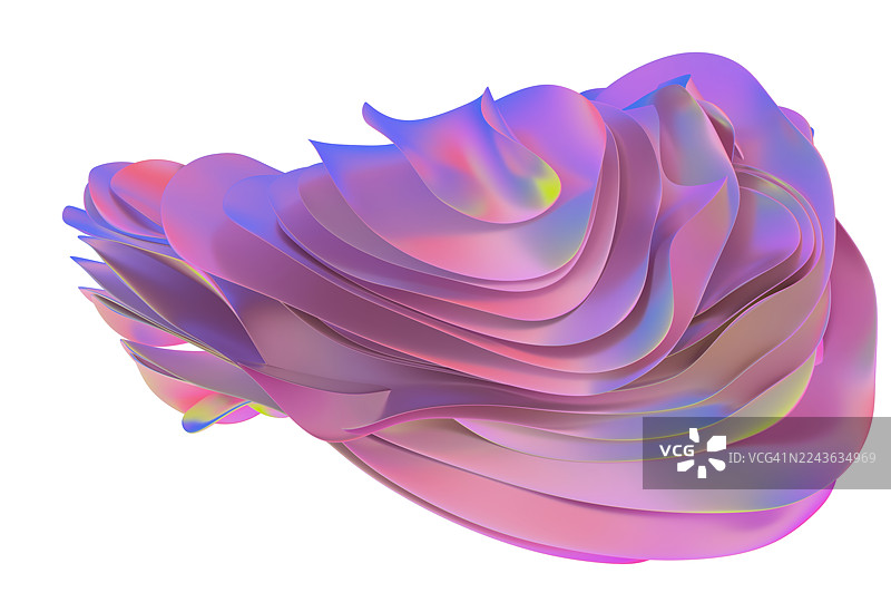 桃粉色电光渲染抽象渐变金属表面背景 3D色彩抽象表面背景图片素材