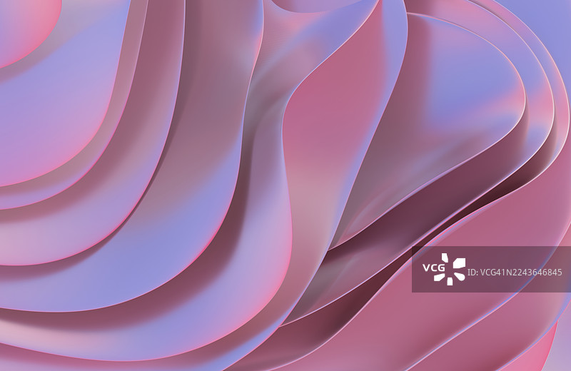 电镀粉红色金属渲染抽象渐变表面背景 3D彩色抽象表面背景图片素材