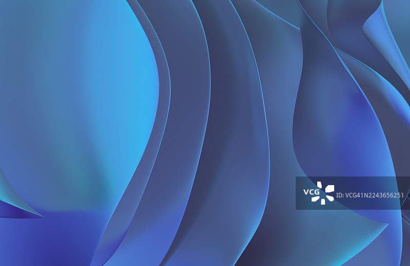 电镀蓝金属渲染抽象渐变表面背景 3D色彩抽象表面背景图片素材