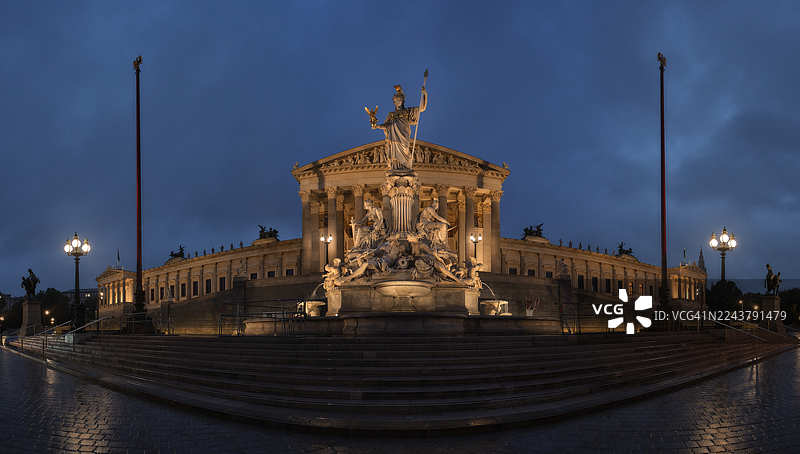 奥地利议会大楼夜景图片素材