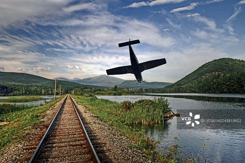 一架飞机在新罕布什尔州坠毁图片素材