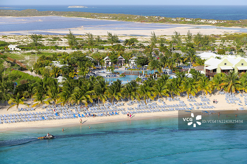 大特克岛的绿松石海岸线图片素材