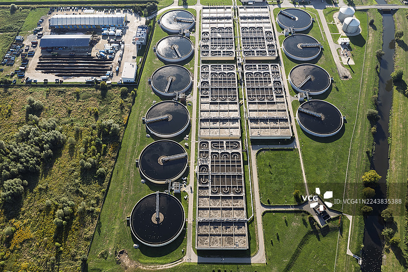 水处理厂鸟瞰图图片素材
