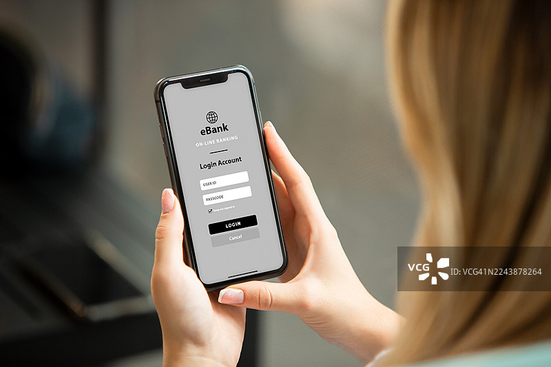 安全的手机银行登录界面图片素材