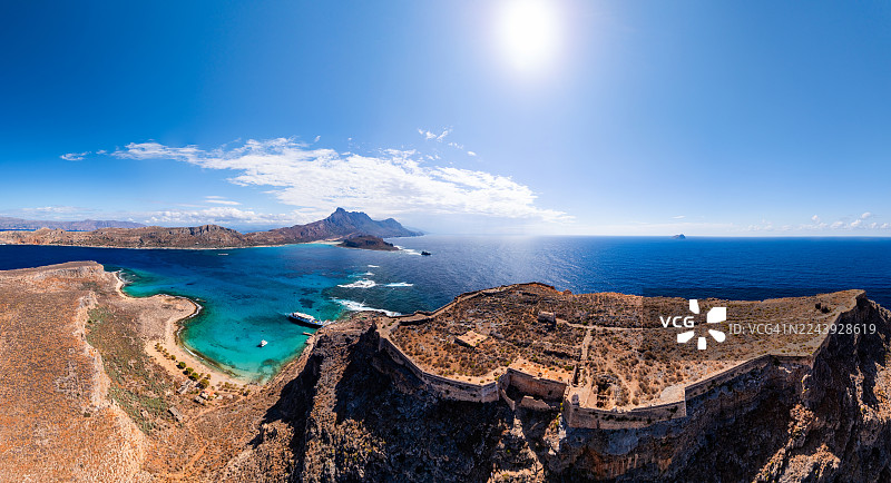 格拉姆武萨岛的航拍图。克里特岛，希腊图片素材