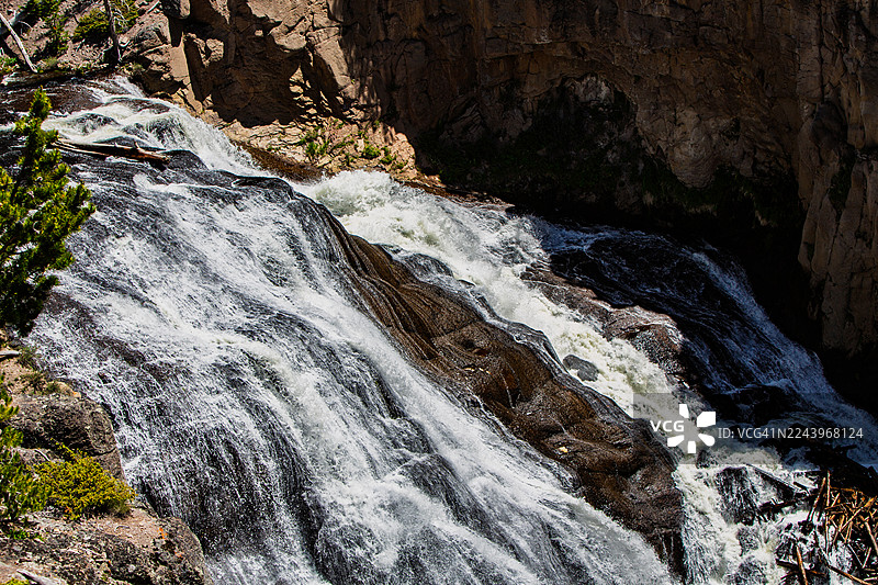 黄石公园吉本瀑布的肋状岩脊图片素材