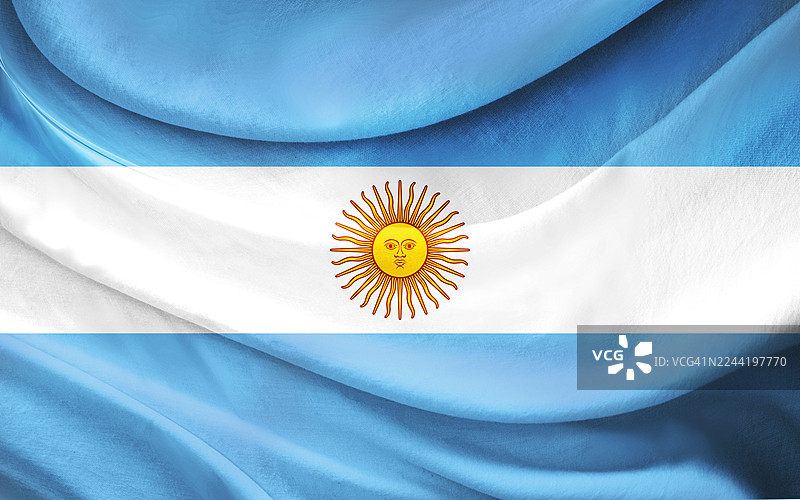 阿根廷国旗在织物上图片素材