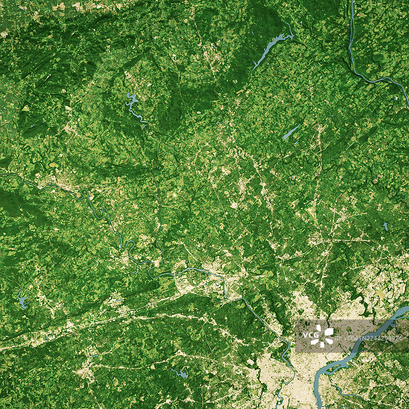 宾夕法尼亚州蒙哥马利县卫星地形图 3D渲染 彩色图片素材