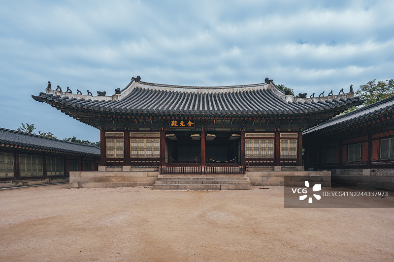 韩国首尔景福宫的传统韩屋图片素材