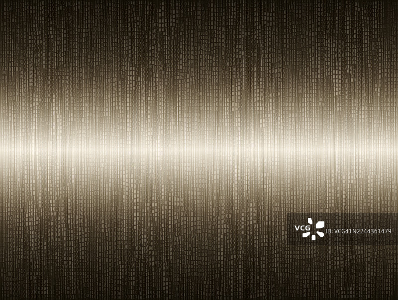 闪亮的金属背景上的计算机屏幕，显示数字二进制代码。图片素材