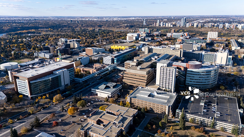 秋季埃德蒙顿街区和大学区的广阔航拍照片图片素材
