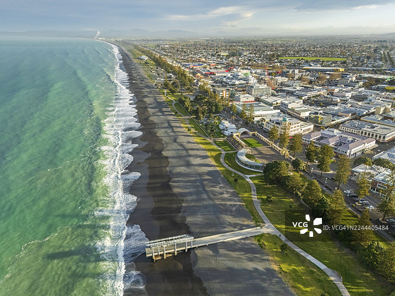 新西兰纳皮尔海滨小镇鸟瞰图图片素材