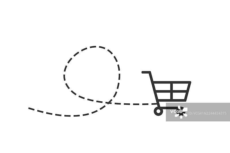 带有心形线条的红色购物篮图片素材