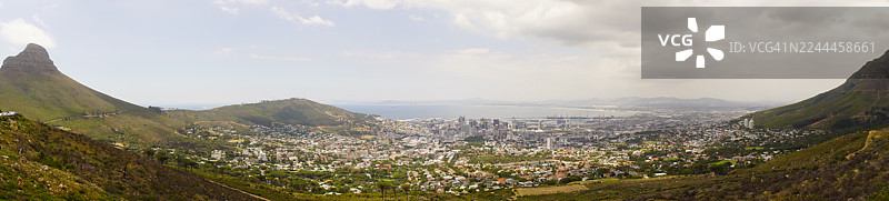 南非开普敦天际线、狮头山和信号山的景观图片素材