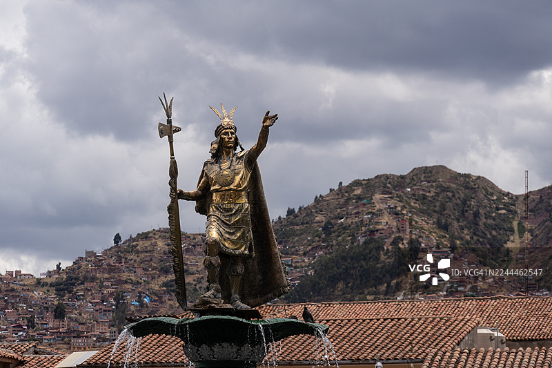 秘鲁库斯科的帕查库特雕像图片素材