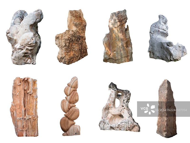 八块形状各异的石头图片素材