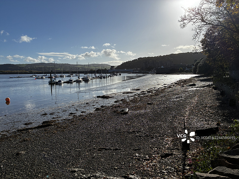 北威尔士康威海岸线图片素材