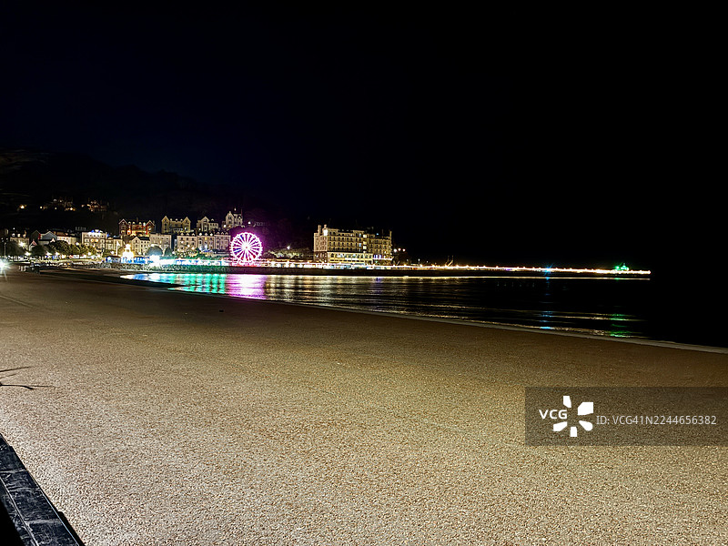 威尔士北部兰迪德诺码头和海岸线。图片素材