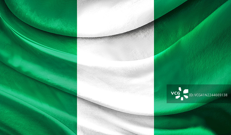 尼日利亚国旗在织物上图片素材