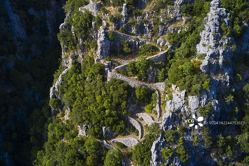 希腊，伊庇鲁斯，扎戈里，维科斯-阿奥斯国家公园，弗拉代托阶梯图片素材