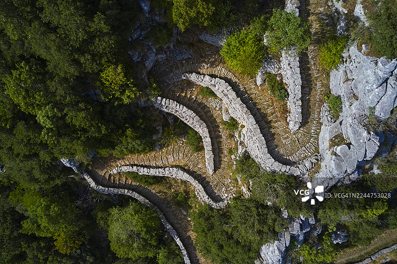 希腊，伊庇鲁斯，扎戈里，维科斯-阿奥斯国家公园，弗拉代托石阶图片素材