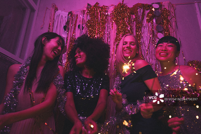 新年前夜庆祝活动的掠影图片素材