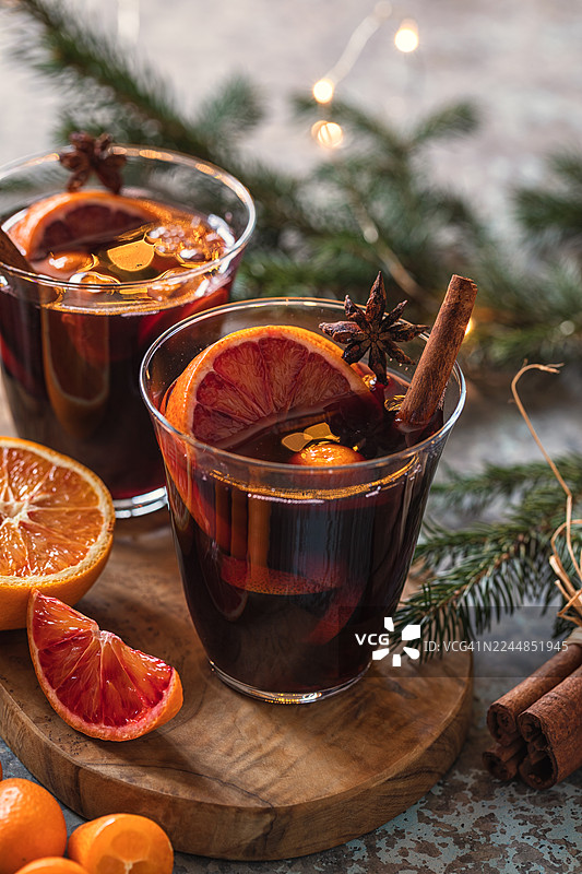 圣诞热红酒佐香料图片素材
