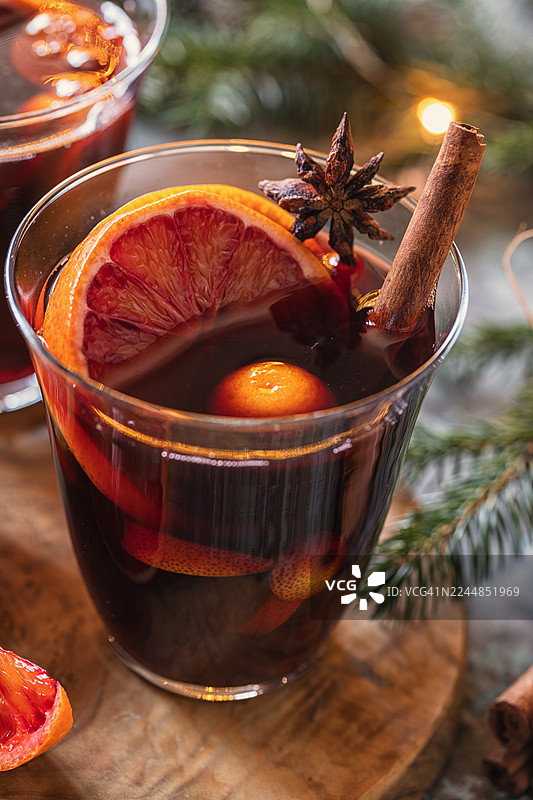 圣诞节热红酒配香料图片素材