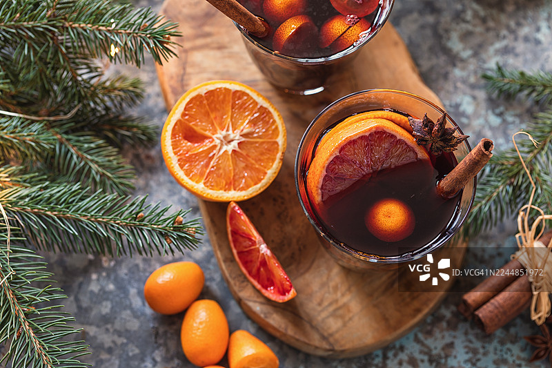 圣诞节热红酒配香料图片素材