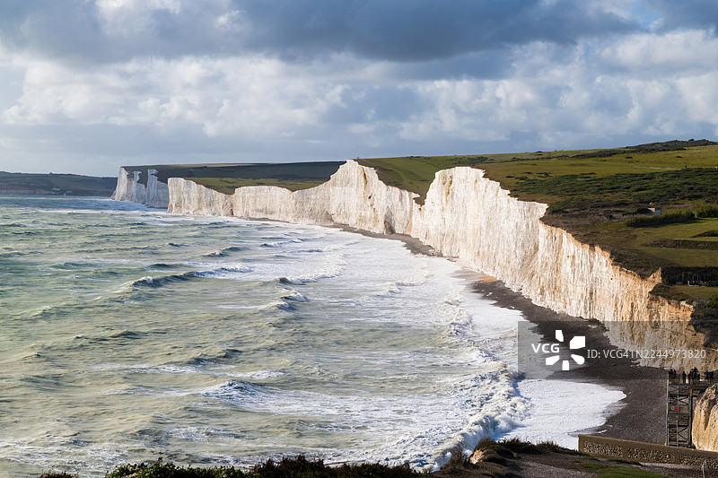 英国七姐妹崖的鸟瞰图图片素材