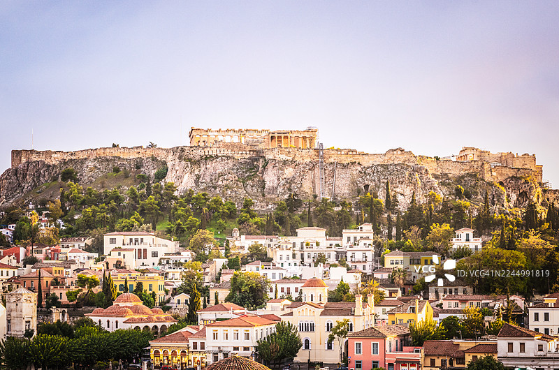 远处的雅典卫城图片素材