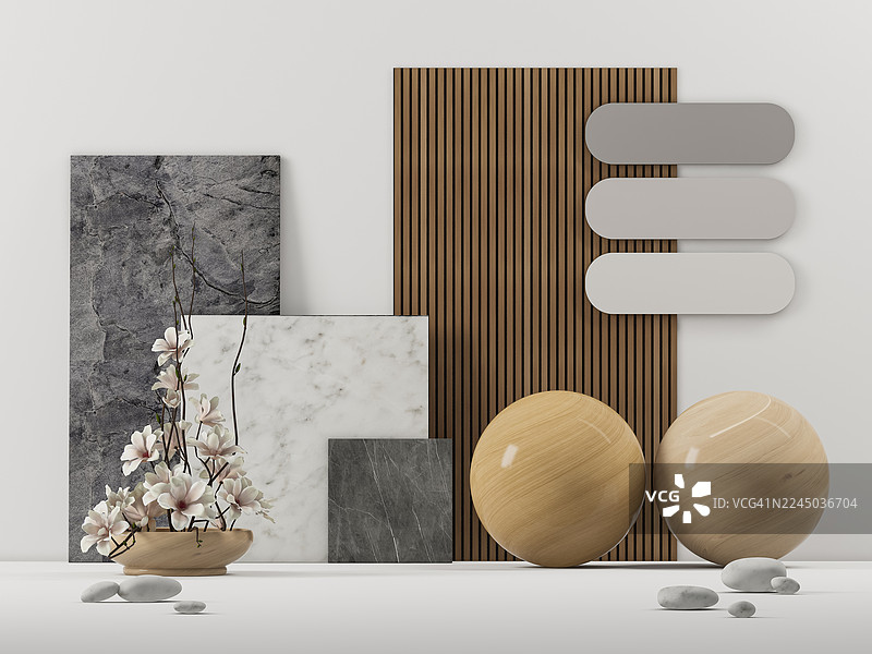 奢华家居室内材质与纹理情绪板图片素材
