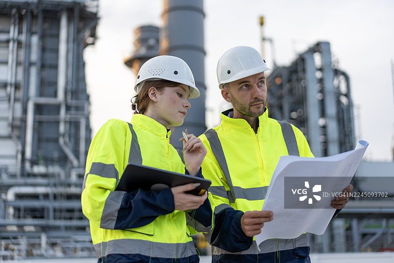 男女工程师在车站工作图片素材