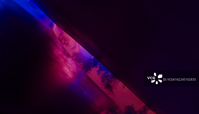 充满活力的蓝色和红色色调抽象设计，营造出动态的渐变效果。插画，渲染图片素材