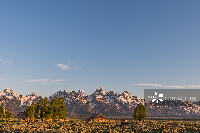 大提顿国家公园莫尔顿谷仓的绝美风景图片素材