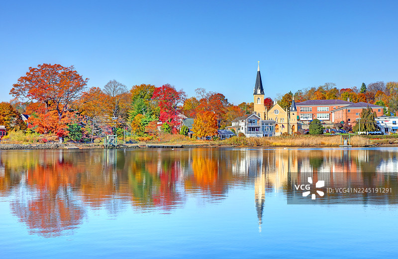 康涅狄格州韦斯特波特的秋天图片素材