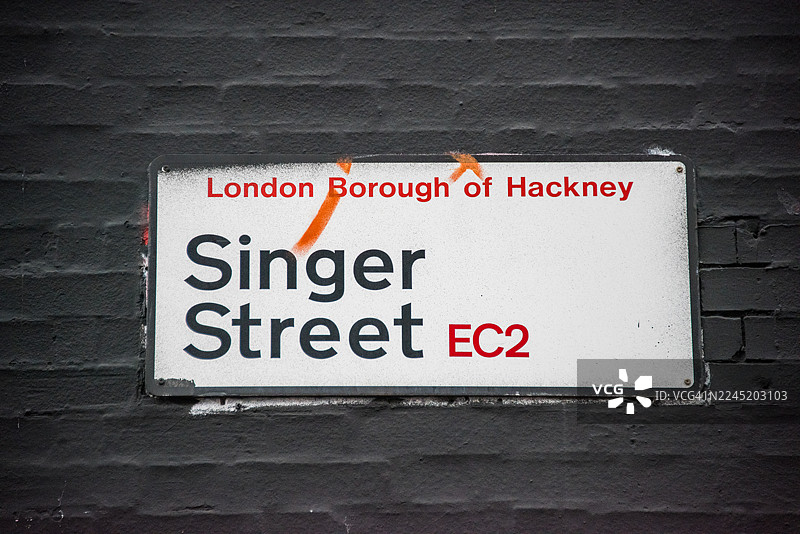 歌手街 EC2 街道名称标志，哈克尼图片素材