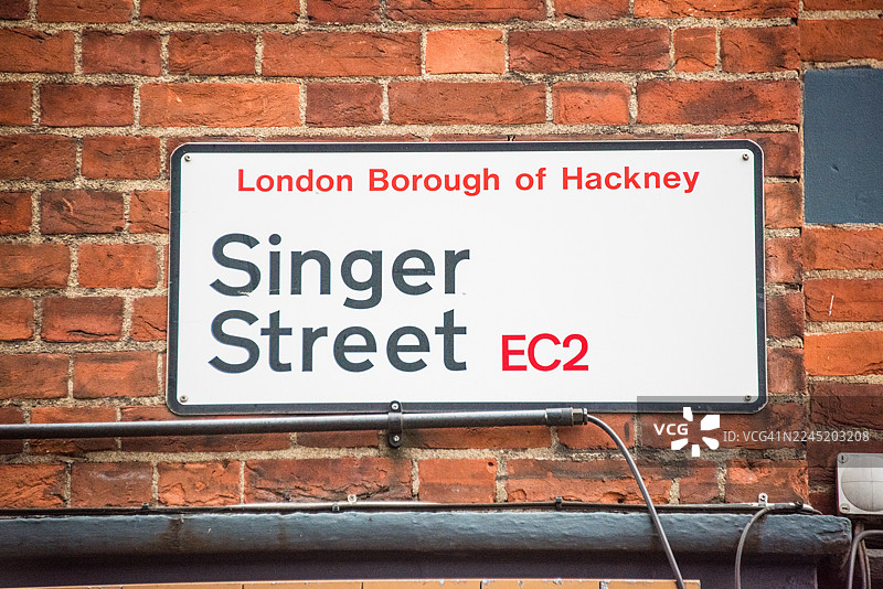 歌手街 EC2 路牌，哈克尼图片素材