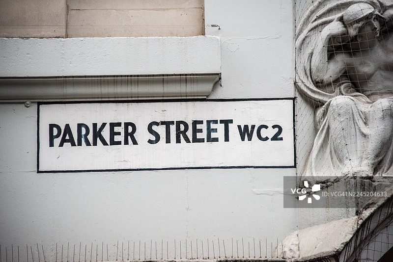 霍尔本地块，WC2 帕克街墙挂式铭牌图片素材