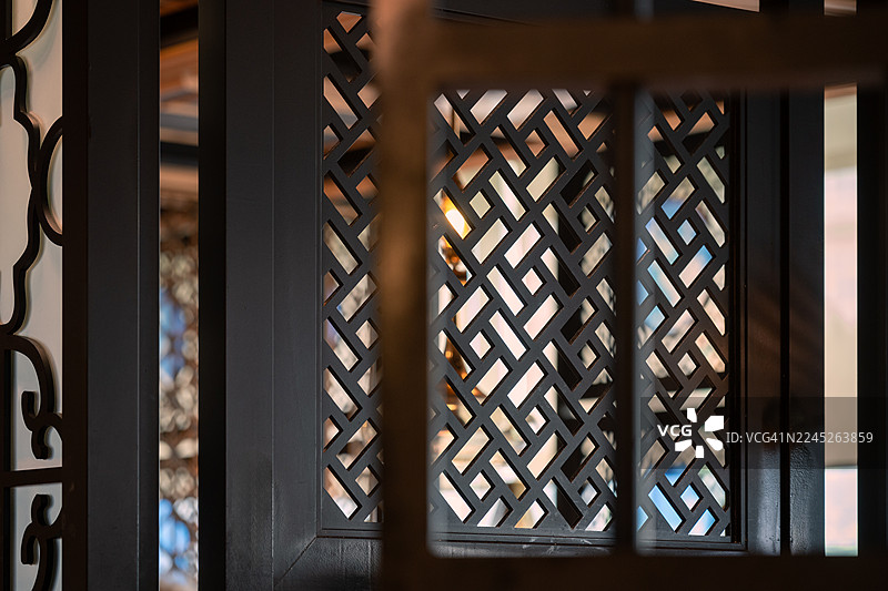 中国传统格栅窗图片素材
