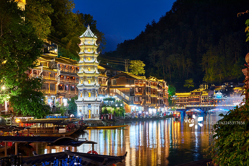 中国湖南省凤凰古城图片素材