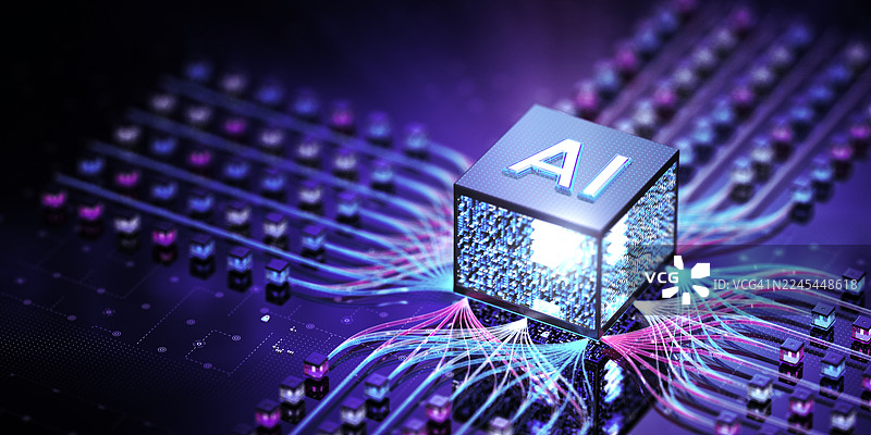 人工智能、新CPU技术概念、机器学习图片素材
