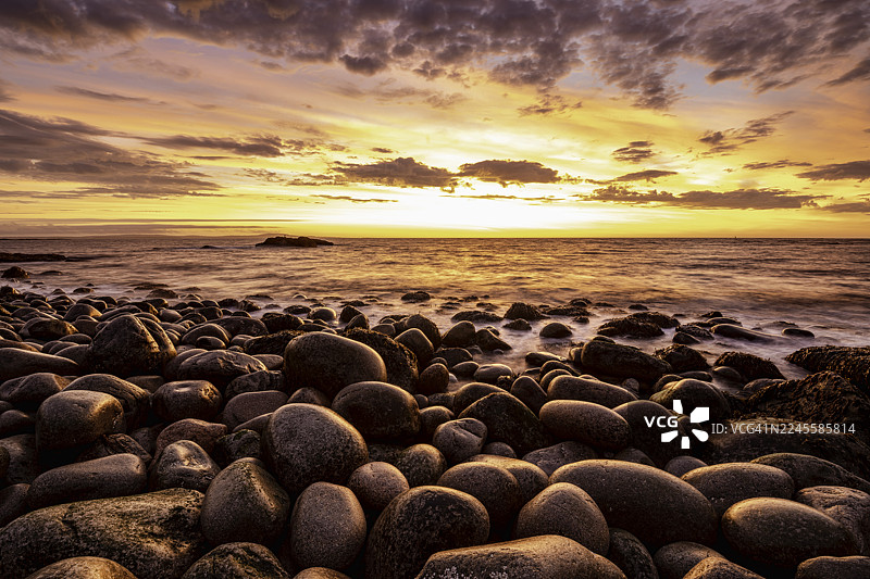 阿卡迪亚国家公园的巨石海滩图片素材