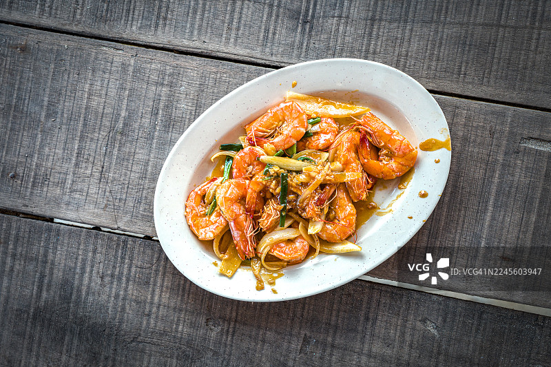 焦糖酱汁焖虾图片素材